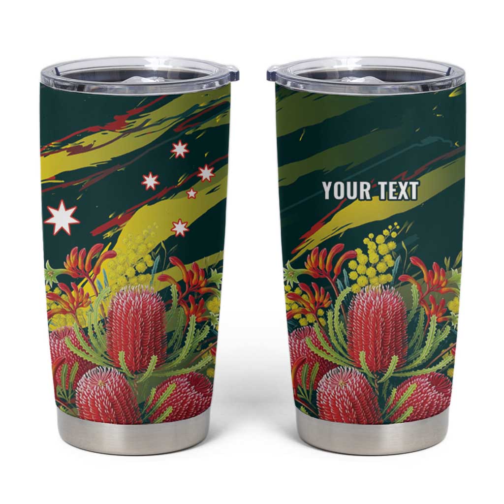 Australian Native Flower Personalised Tumbler Cup Banksia Nature’s Wild Flame - Aussie Hoodie
