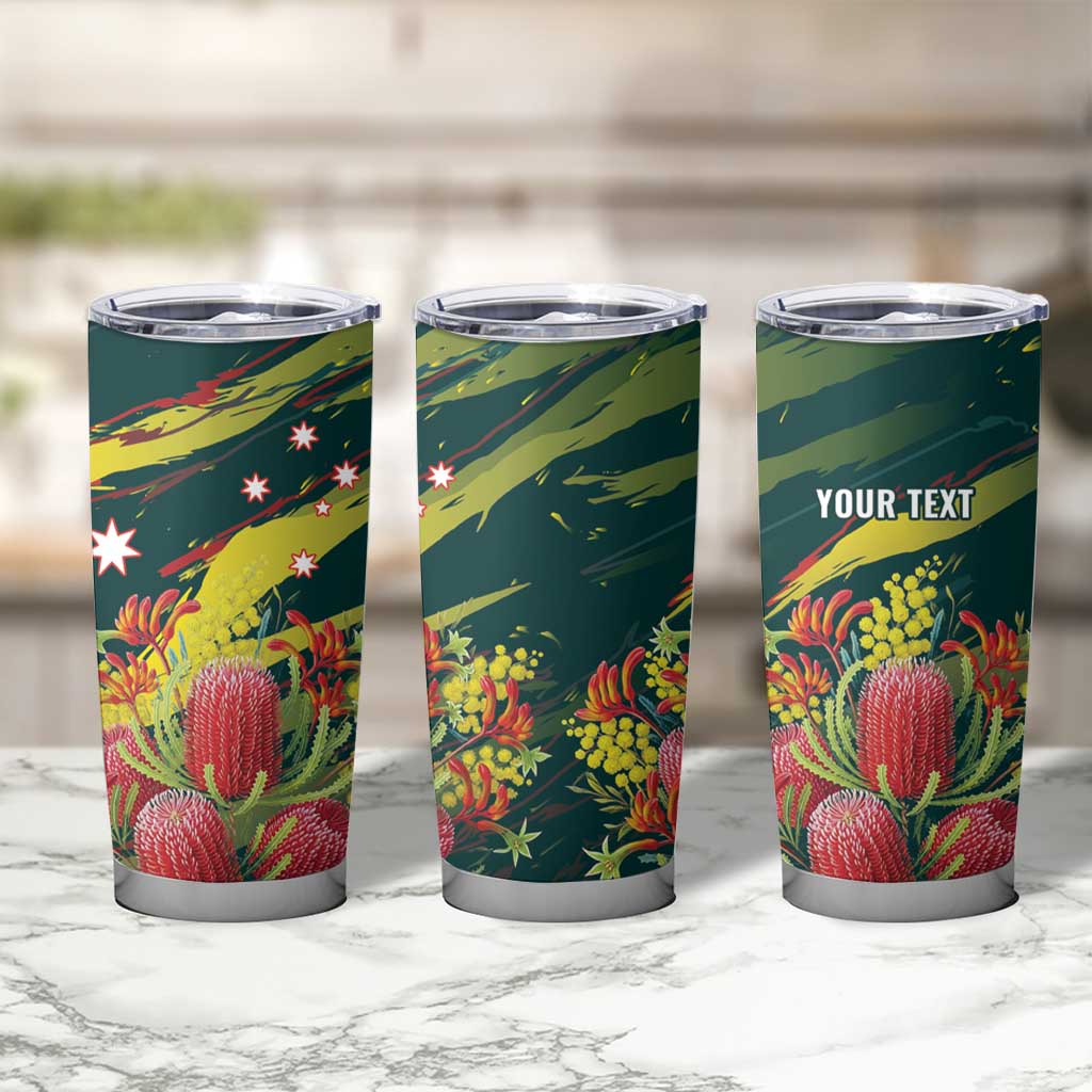 Australian Native Flower Personalised Tumbler Cup Banksia Nature’s Wild Flame - Aussie Hoodie