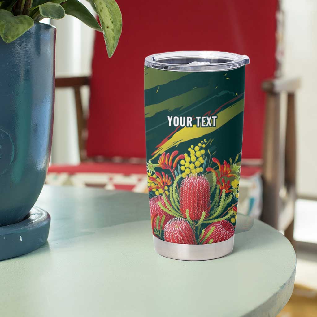 Australian Native Flower Personalised Tumbler Cup Banksia Nature’s Wild Flame - Aussie Hoodie