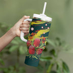 Australian Native Flower Personalised Tumbler With Handle Banksia Nature’s Wild Flame - Aussie Hoodie