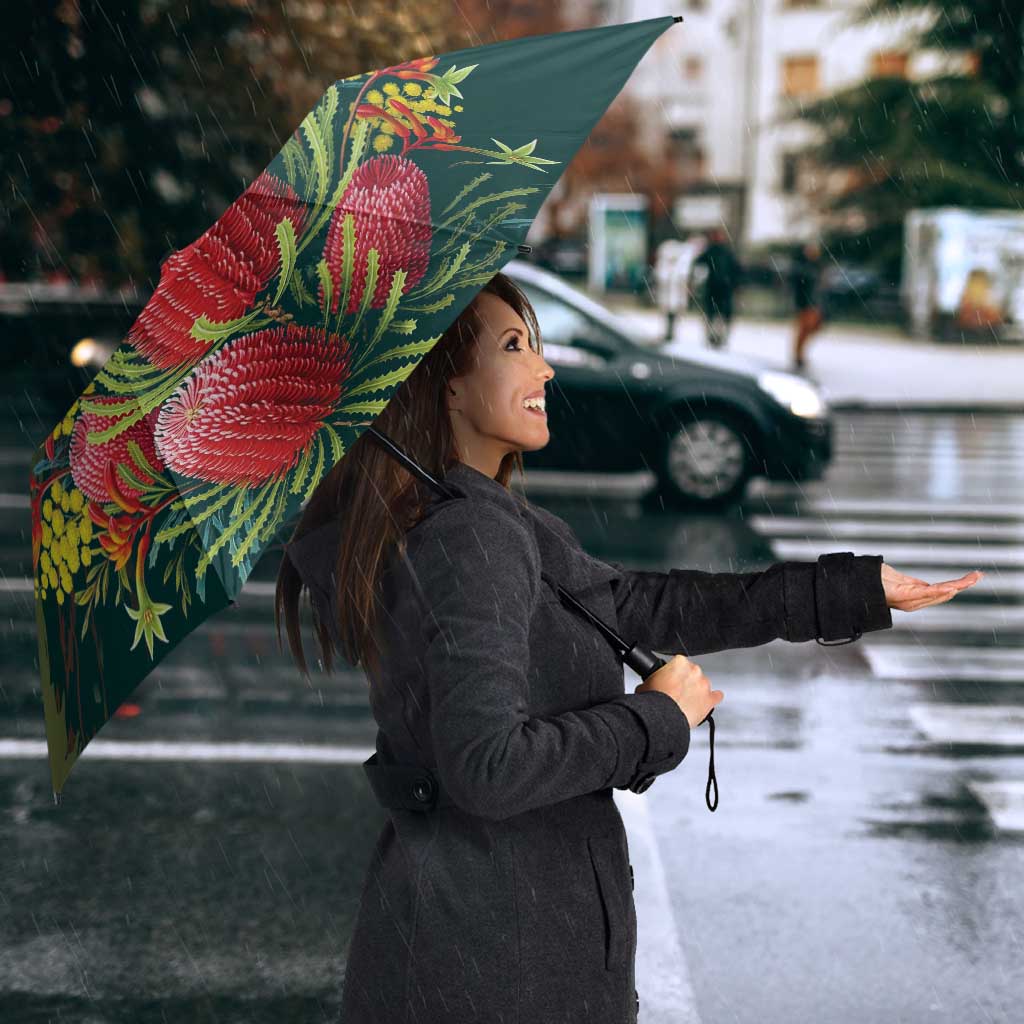 Australian Native Flower Personalised Umbrella Banksia Nature’s Wild Flame - Aussie Hoodie