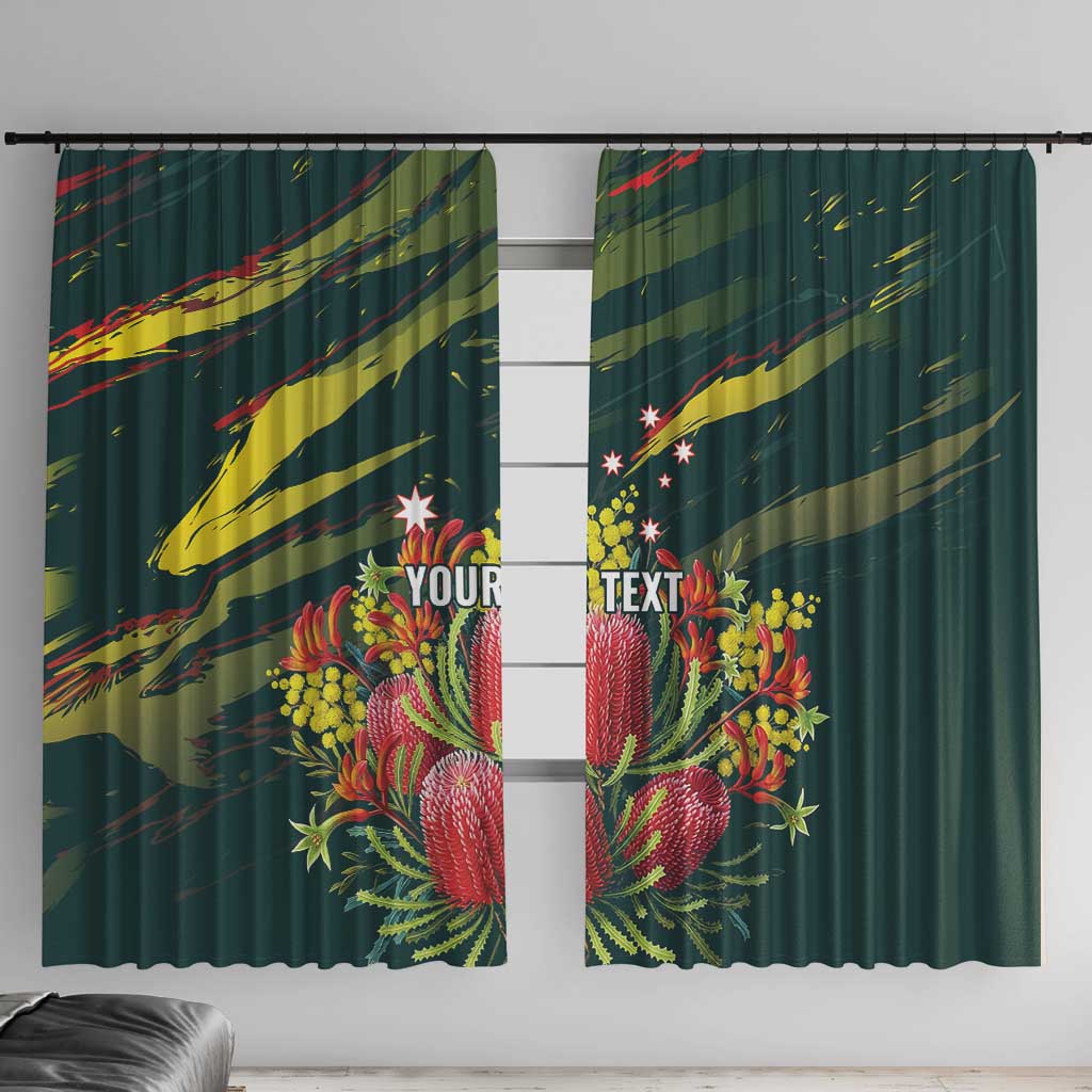 Australian Native Flower Personalised Window Curtain Banksia Nature’s Wild Flame - Aussie Hoodie