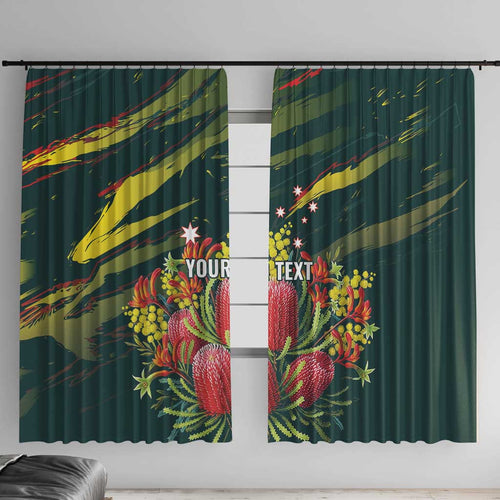 Australian Native Flower Personalised Window Curtain Banksia Nature’s Wild Flame - Aussie Hoodie