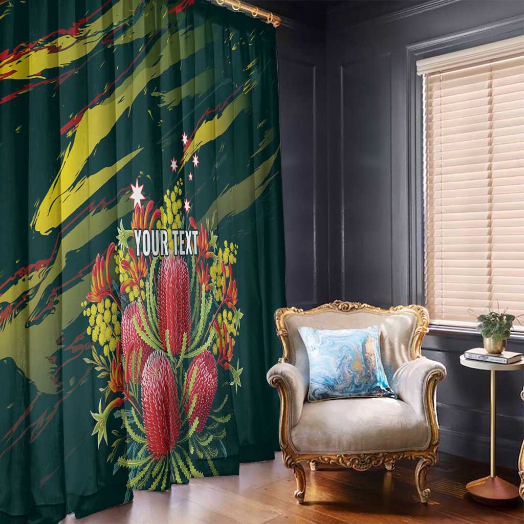 Australian Native Flower Personalised Window Curtain Banksia Nature’s Wild Flame - Aussie Hoodie