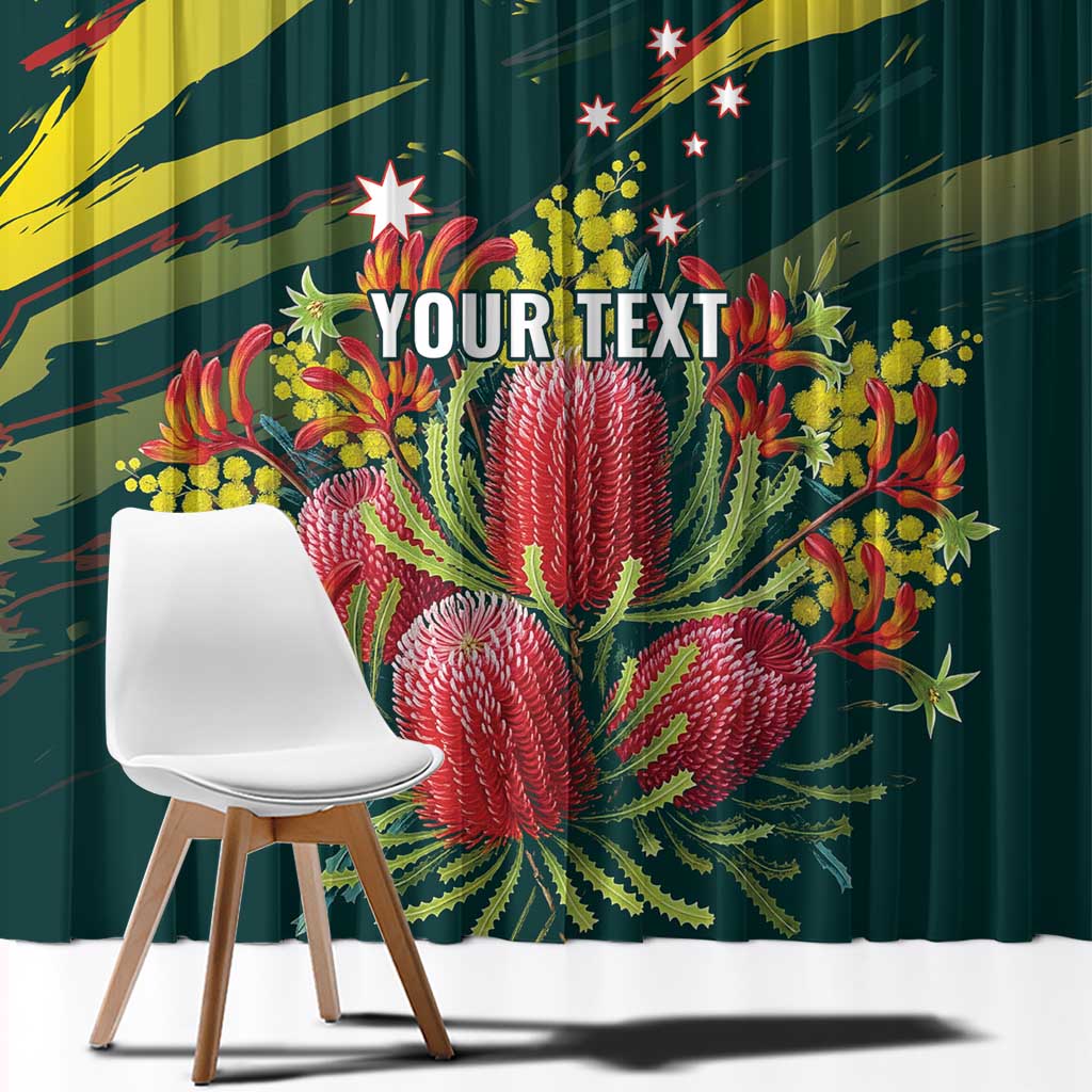 Australian Native Flower Personalised Window Curtain Banksia Nature’s Wild Flame - Aussie Hoodie
