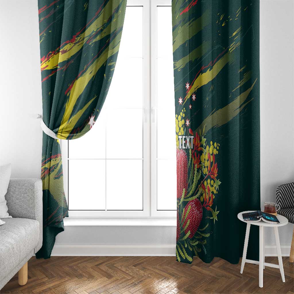 Australian Native Flower Personalised Window Curtain Banksia Nature’s Wild Flame - Aussie Hoodie