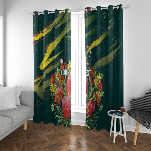 Australian Native Flower Personalised Window Curtain Banksia Nature’s Wild Flame - Aussie Hoodie