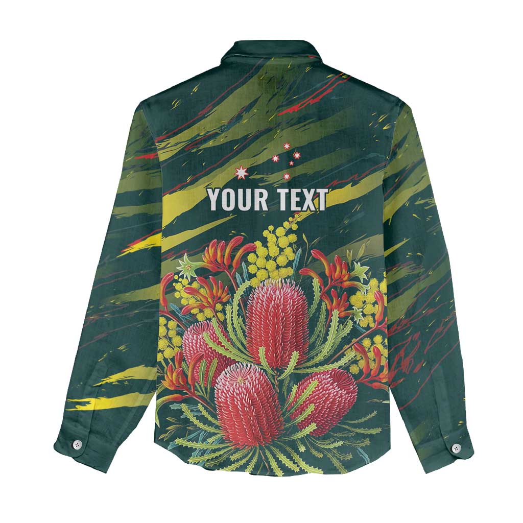 Australian Native Flower Personalised Women Casual Shirt Banksia Nature’s Wild Flame - Aussie Hoodie