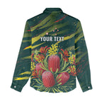 Australian Native Flower Personalised Women Casual Shirt Banksia Nature’s Wild Flame - Aussie Hoodie