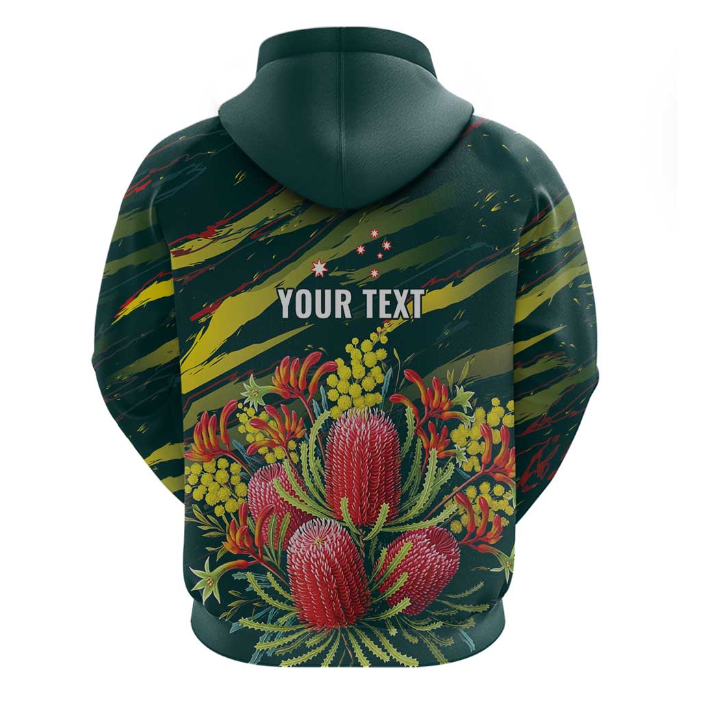 Australian Native Flower Personalised Zip Hoodie Banksia Nature’s Wild Flame - Aussie Hoodie