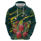 Australian Native Flower Personalised Zip Hoodie Banksia Nature’s Wild Flame - Aussie Hoodie