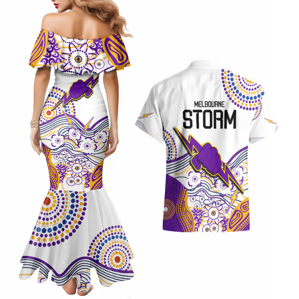 melbourne-storm-2023-couples-matching-mermaid-dress-and-hawaiian-shirt-special-nrl-rugby-indigenous-aboriginal