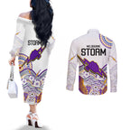 melbourne-storm-2023-couples-matching-off-the-shoulder-long-sleeve-dress-and-long-sleeve-button-shirts-special-nrl-rugby-indigenous-aboriginal