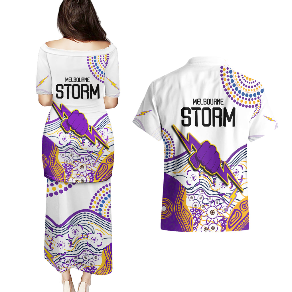 melbourne-storm-2023-couples-matching-puletasi-dress-and-hawaiian-shirt-special-nrl-rugby-indigenous-aboriginal