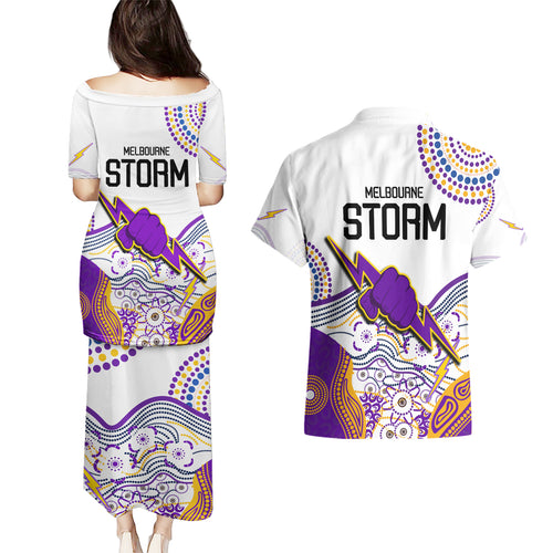 melbourne-storm-2023-couples-matching-puletasi-dress-and-hawaiian-shirt-special-nrl-rugby-indigenous-aboriginal