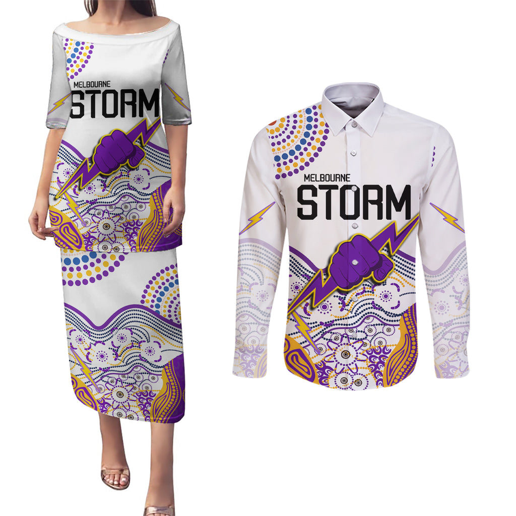 melbourne-storm-2023-couples-matching-puletasi-dress-and-long-sleeve-button-shirts-special-nrl-rugby-indigenous-aboriginal