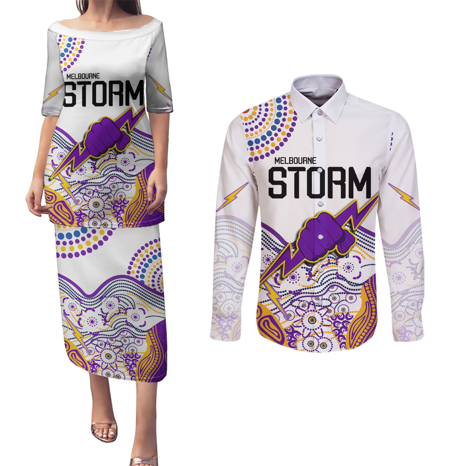 melbourne-storm-2023-couples-matching-puletasi-dress-and-long-sleeve-button-shirts-special-nrl-rugby-indigenous-aboriginal