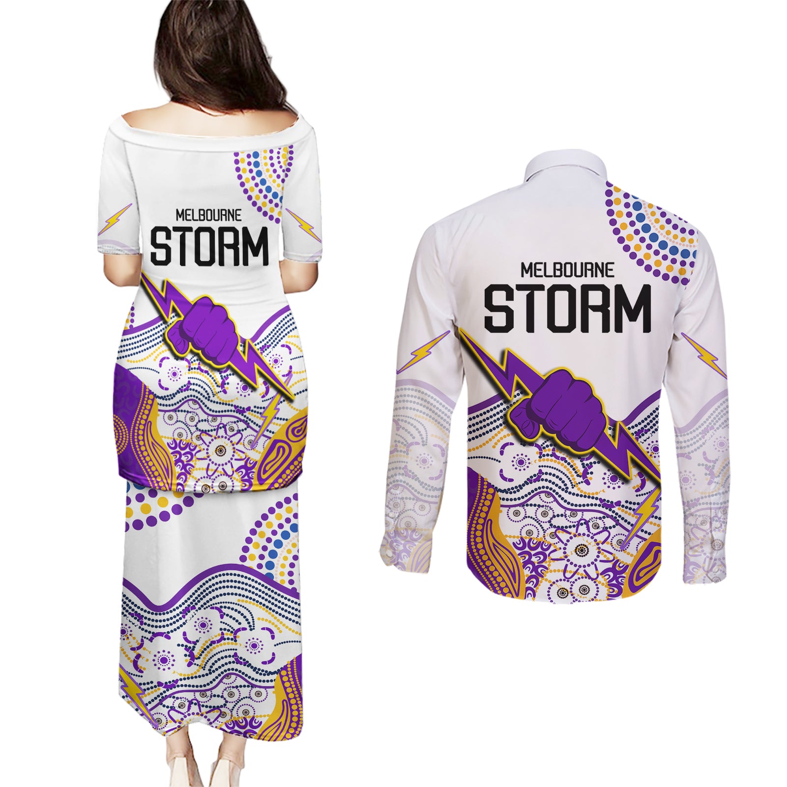 melbourne-storm-2023-couples-matching-puletasi-dress-and-long-sleeve-button-shirts-special-nrl-rugby-indigenous-aboriginal