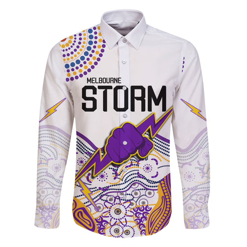 melbourne-storm-2023-family-matching-long-sleeve-bodycon-dress-and-hawaiian-shirt-special-nrl-rugby-indigenous-aboriginal