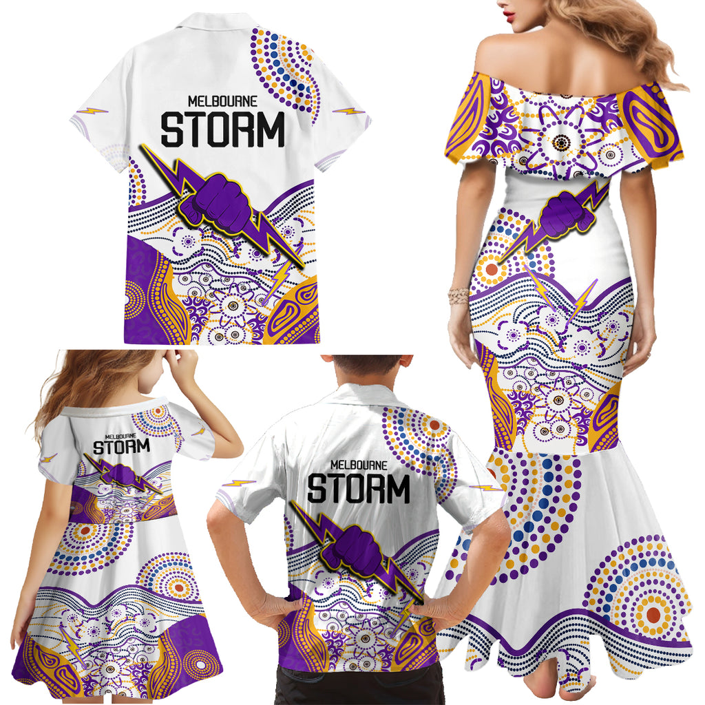 melbourne-storm-2023-family-matching-mermaid-dress-and-hawaiian-shirt-special-nrl-rugby-indigenous-aboriginal