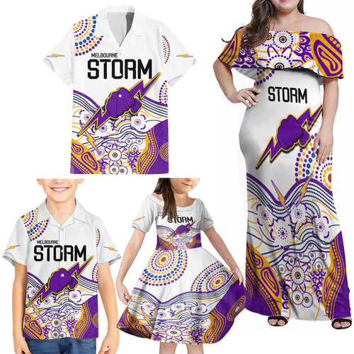 melbourne-storm-2023-family-matching-off-shoulder-maxi-dress-and-hawaiian-shirt-special-nrl-rugby-indigenous-aboriginal