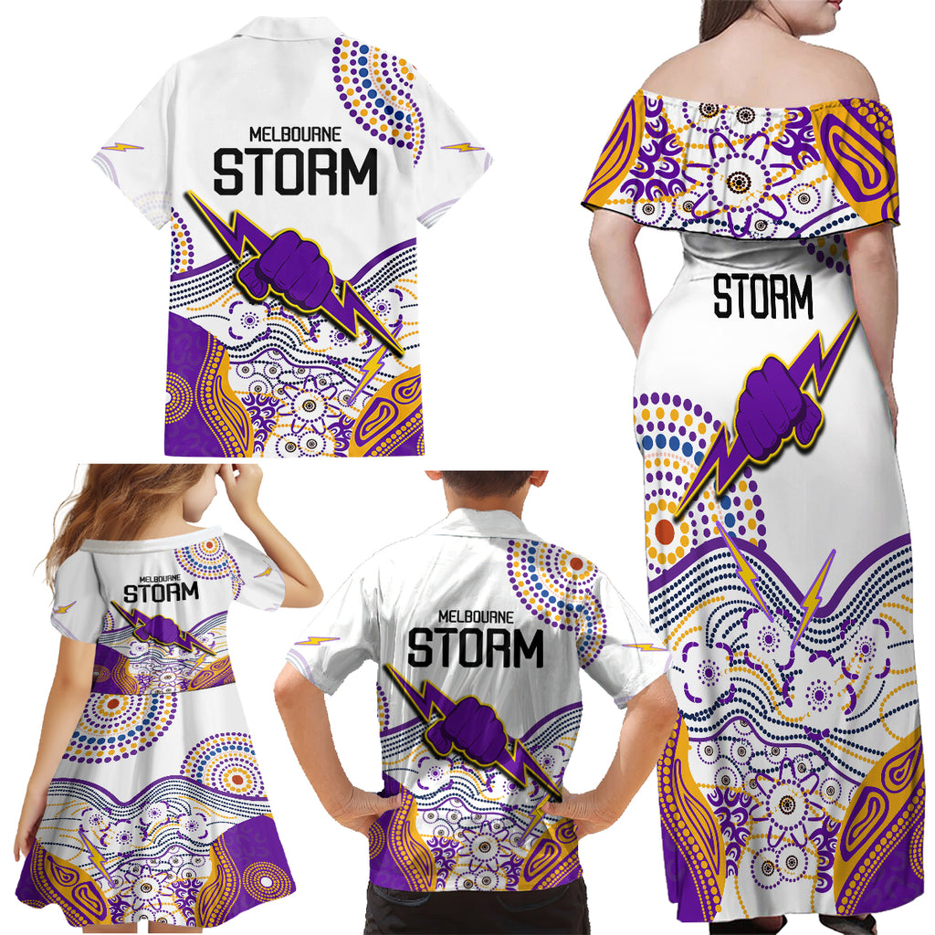 melbourne-storm-2023-family-matching-off-shoulder-maxi-dress-and-hawaiian-shirt-special-nrl-rugby-indigenous-aboriginal
