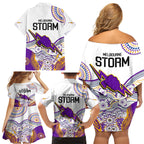 melbourne-storm-2023-family-matching-off-shoulder-short-dress-and-hawaiian-shirt-special-nrl-rugby-indigenous-aboriginal