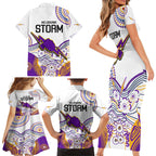 melbourne-storm-2023-family-matching-short-sleeve-bodycon-dress-and-hawaiian-shirt-special-nrl-rugby-indigenous-aboriginal