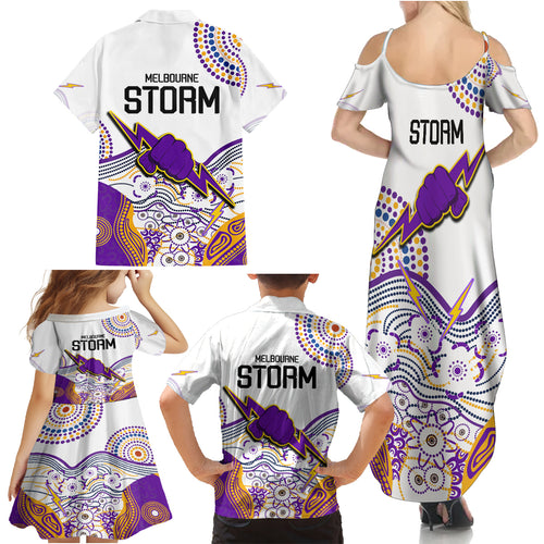melbourne-storm-2023-family-matching-summer-maxi-dress-and-hawaiian-shirt-special-nrl-rugby-indigenous-aboriginal