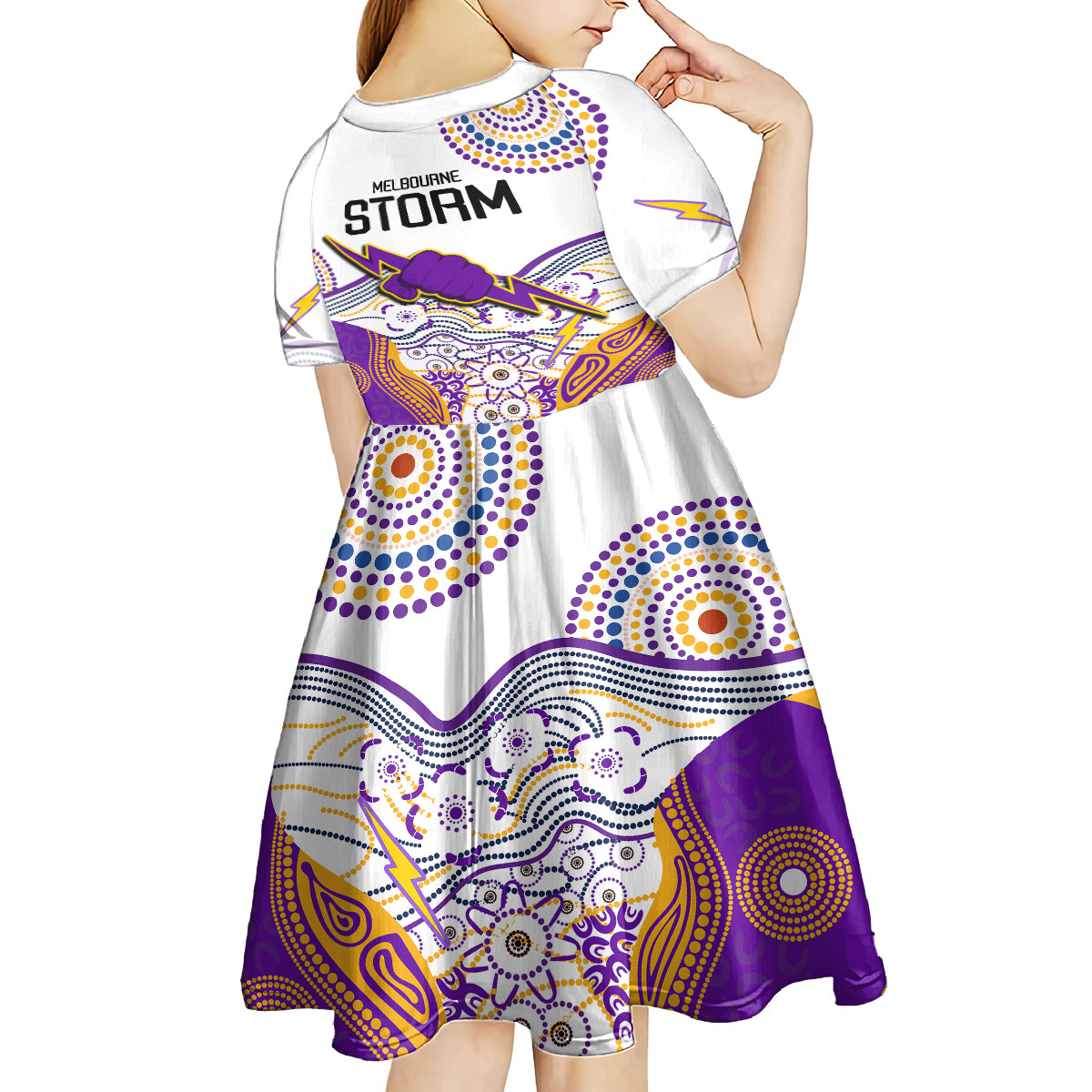 melbourne-storm-2023-kid-short-sleeve-dress-special-nrl-rugby-indigenous-aboriginal