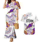 personalised-melbourne-storm-2023-couples-matching-mermaid-dress-and-hawaiian-shirt-special-nrl-rugby-indeginous-aboriginal
