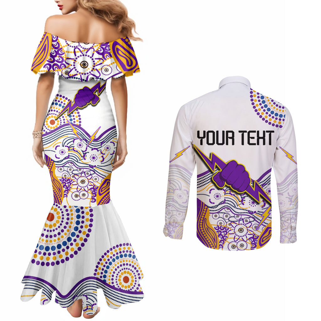 personalised-melbourne-storm-2023-couples-matching-mermaid-dress-and-long-sleeve-button-shirts-special-nrl-rugby-indeginous-aboriginal
