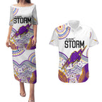 personalised-melbourne-storm-2023-couples-matching-puletasi-dress-and-hawaiian-shirt-special-nrl-rugby-indeginous-aboriginal