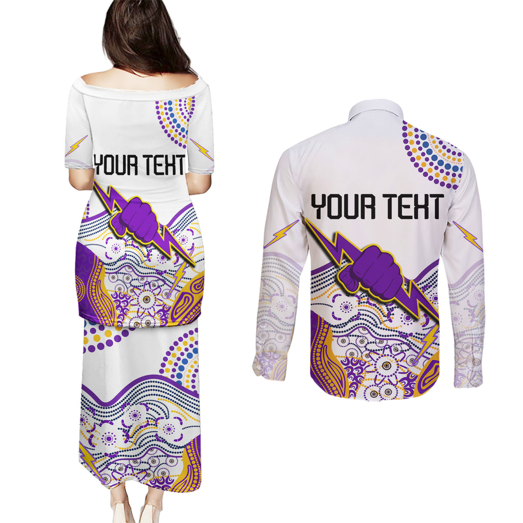 personalised-melbourne-storm-2023-couples-matching-puletasi-dress-and-long-sleeve-button-shirts-special-nrl-rugby-indeginous-aboriginal