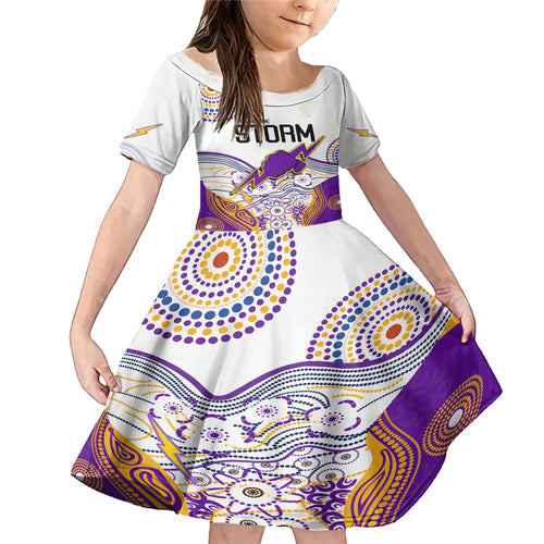 personalised-melbourne-storm-2023-family-matching-mermaid-dress-and-hawaiian-shirt-special-nrl-rugby-indeginous-aboriginal