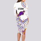 personalised-melbourne-storm-2023-long-sleeve-bodycon-dress-special-nrl-rugby-indeginous-aboriginal