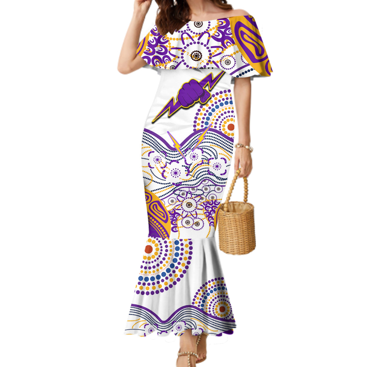 personalised-melbourne-storm-2023-mermaid-dress-special-nrl-rugby-indeginous-aboriginal