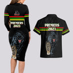 panther-premierships-couples-matching-long-sleeve-bodycon-dress-and-hawaiian-shirt-go-champions-2023-black-simple-style