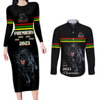 panther-premierships-couples-matching-long-sleeve-bodycon-dress-and-long-sleeve-button-shirts-go-champions-2023-black-simple-style