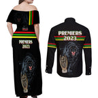 panther-premierships-couples-matching-off-shoulder-maxi-dress-and-long-sleeve-button-shirts-go-champions-2023-black-simple-style