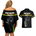 panther-premierships-couples-matching-off-shoulder-short-dress-and-hawaiian-shirt-go-champions-2023-black-simple-style