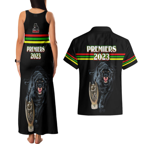 panther-premierships-couples-matching-tank-maxi-dress-and-hawaiian-shirt-go-champions-2023-black-simple-style