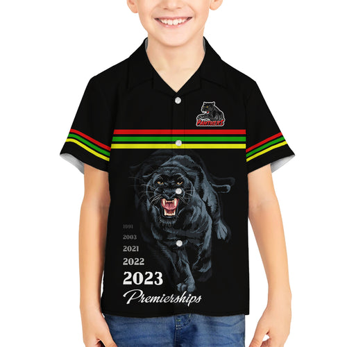 panther-premierships-family-matching-mermaid-dress-and-hawaiian-shirt-go-champions-2023-black-simple-style