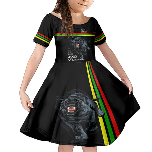 panther-premierships-family-matching-off-shoulder-short-dress-and-hawaiian-shirt-go-champions-2023-black-simple-style