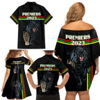 panther-premierships-family-matching-off-shoulder-short-dress-and-hawaiian-shirt-go-champions-2023-black-simple-style