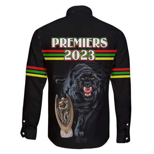 panther-premierships-family-matching-off-shoulder-short-dress-and-hawaiian-shirt-go-champions-2023-black-simple-style
