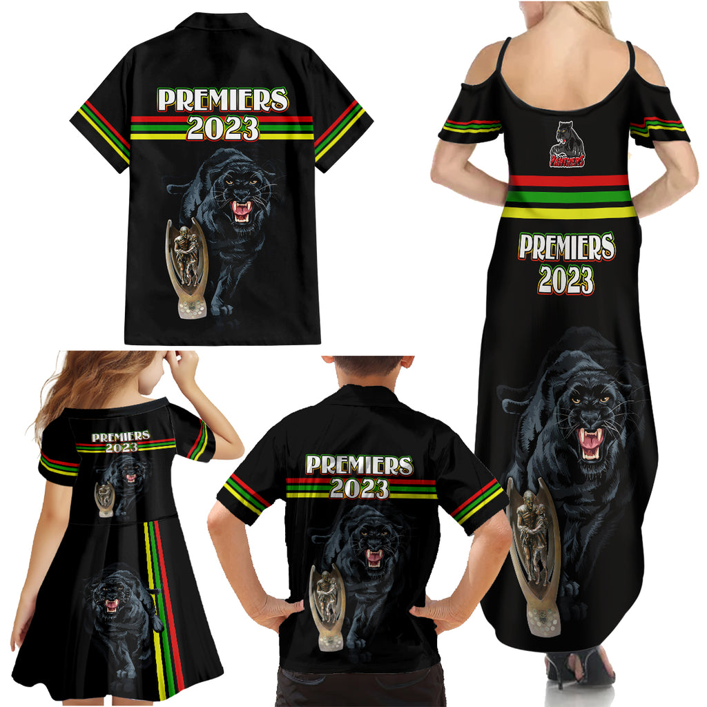 panther-premierships-family-matching-summer-maxi-dress-and-hawaiian-shirt-go-champions-2023-black-simple-style