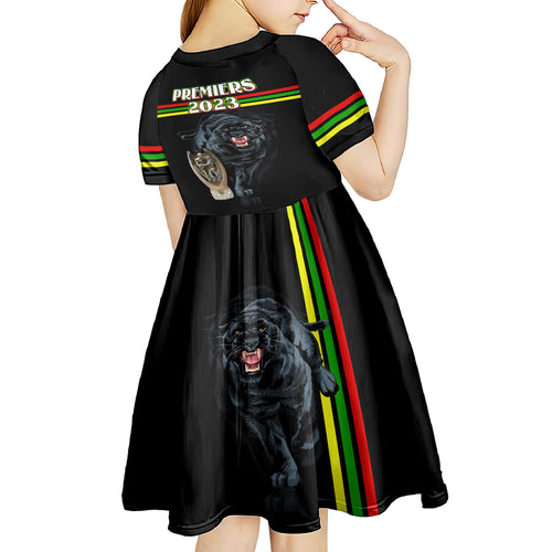 panther-premierships-kid-short-sleeve-dress-go-champions-2023-black-simple-style
