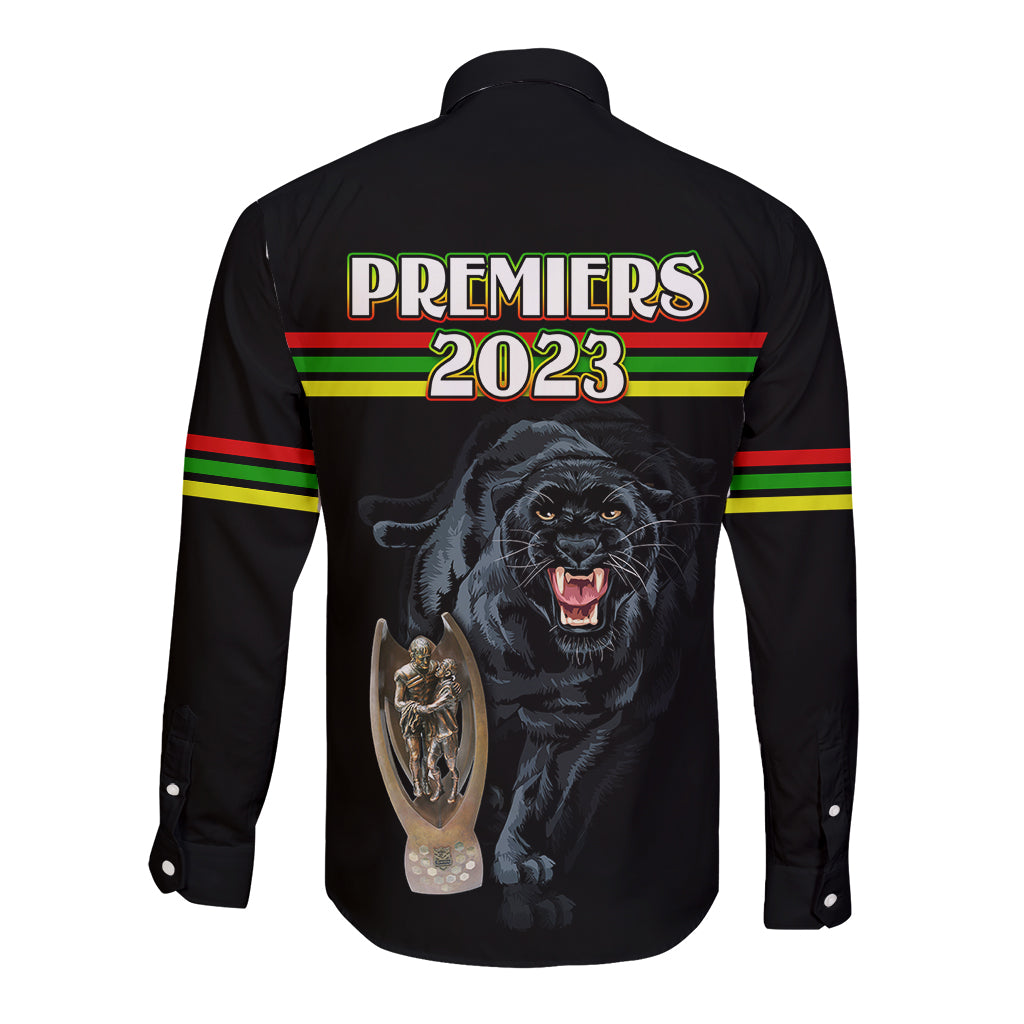 panther-premierships-long-sleeve-button-shirt-go-champions-2023-black-simple-style