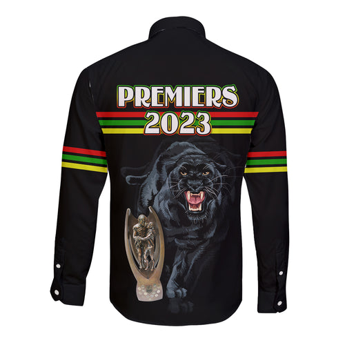 panther-premierships-long-sleeve-button-shirt-go-champions-2023-black-simple-style